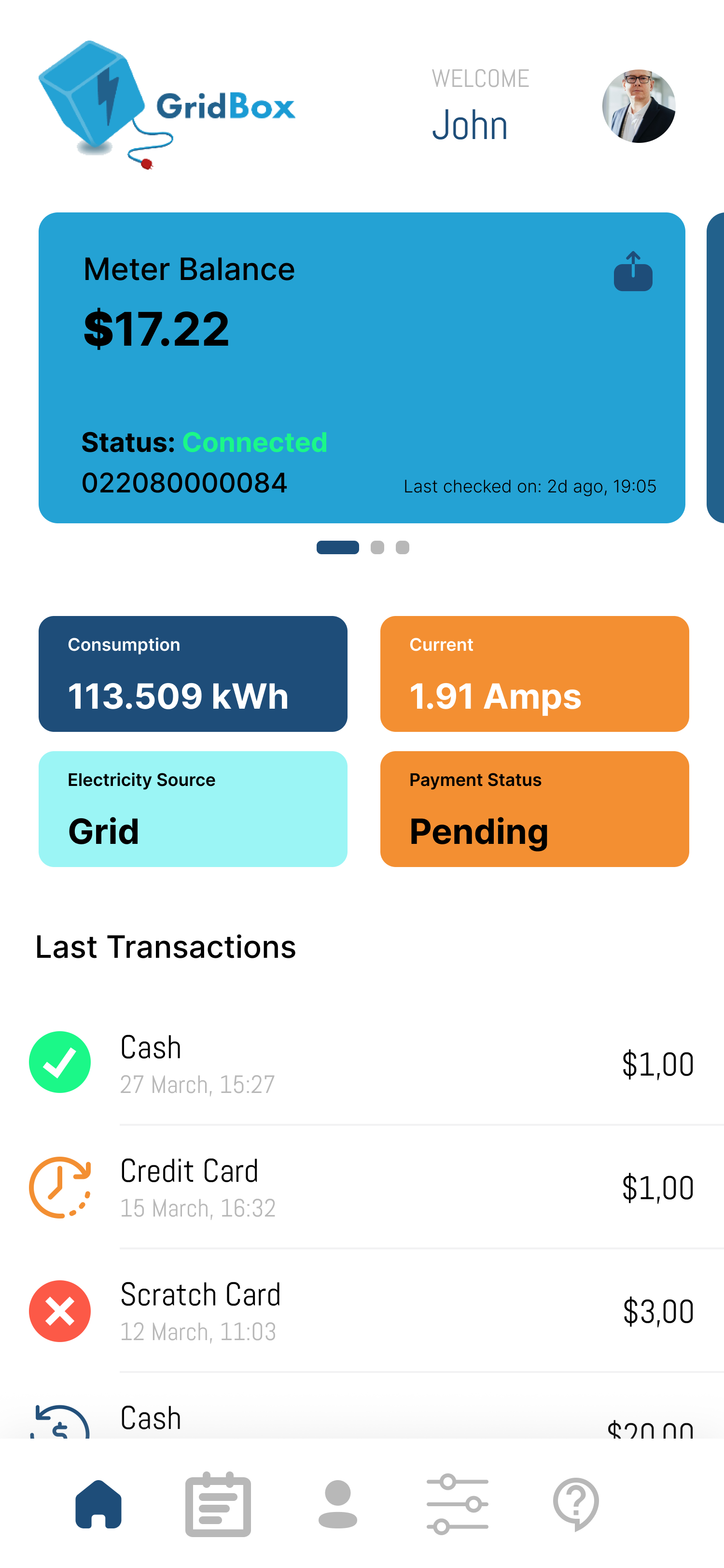 GridBox Mobile - End-user interface with prepaid support